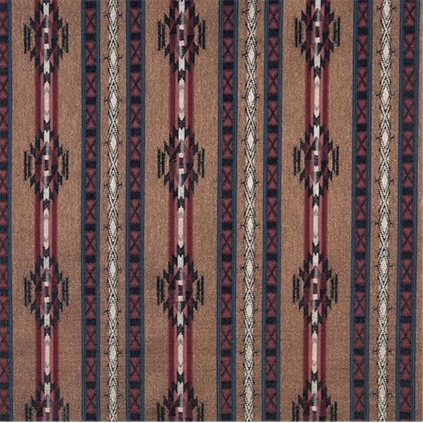Designer Fabrics <p>Striped southwestern, navajo, lodge style upholstery grade fabric by the yard is an uphol F381 - main